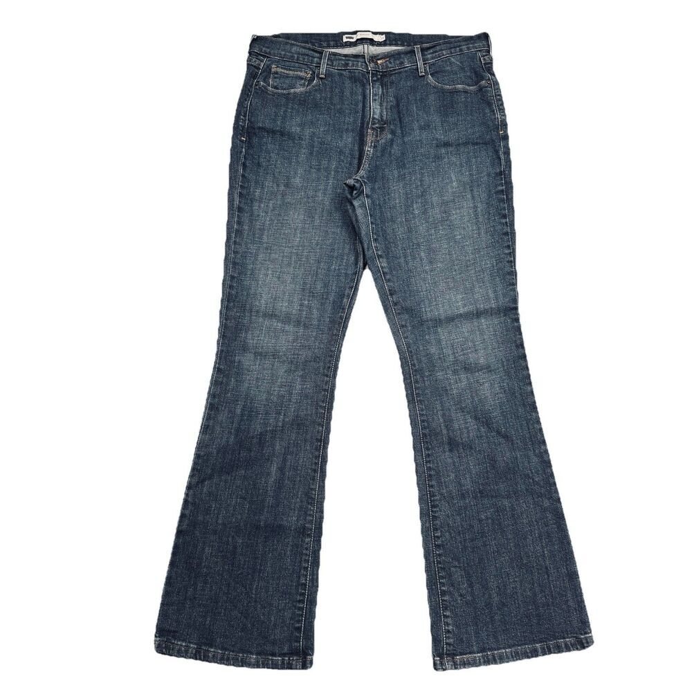 Levis 515 Bootcut Jeans 12 (33x30.5) Blue Dark Wash Denim High Mid Stretch Women